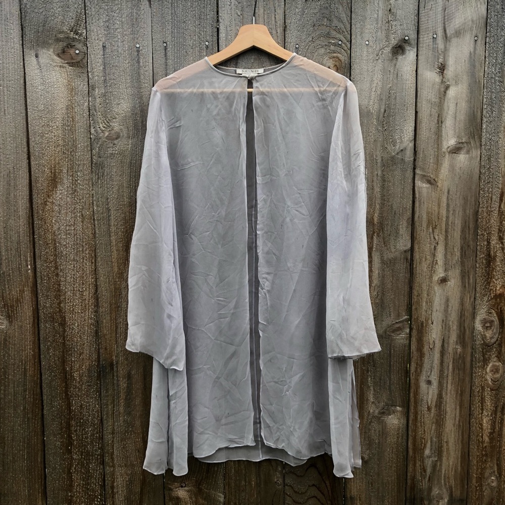 Light grey chiffon peignoir